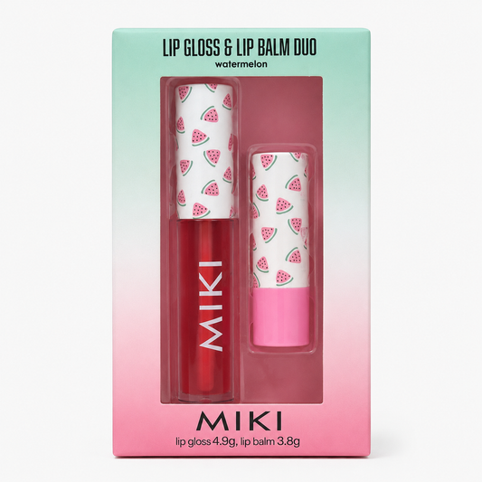 MIKI LIP GLOSS & LIP BALM DUO