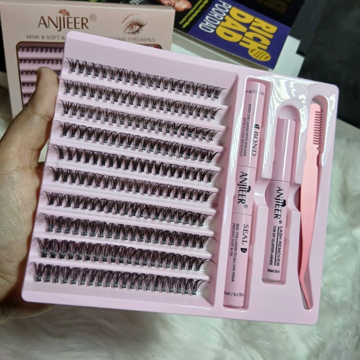 Professional Cluster Eyelashes Kit – Natural Volume Lash Extensions with Applicator Set
