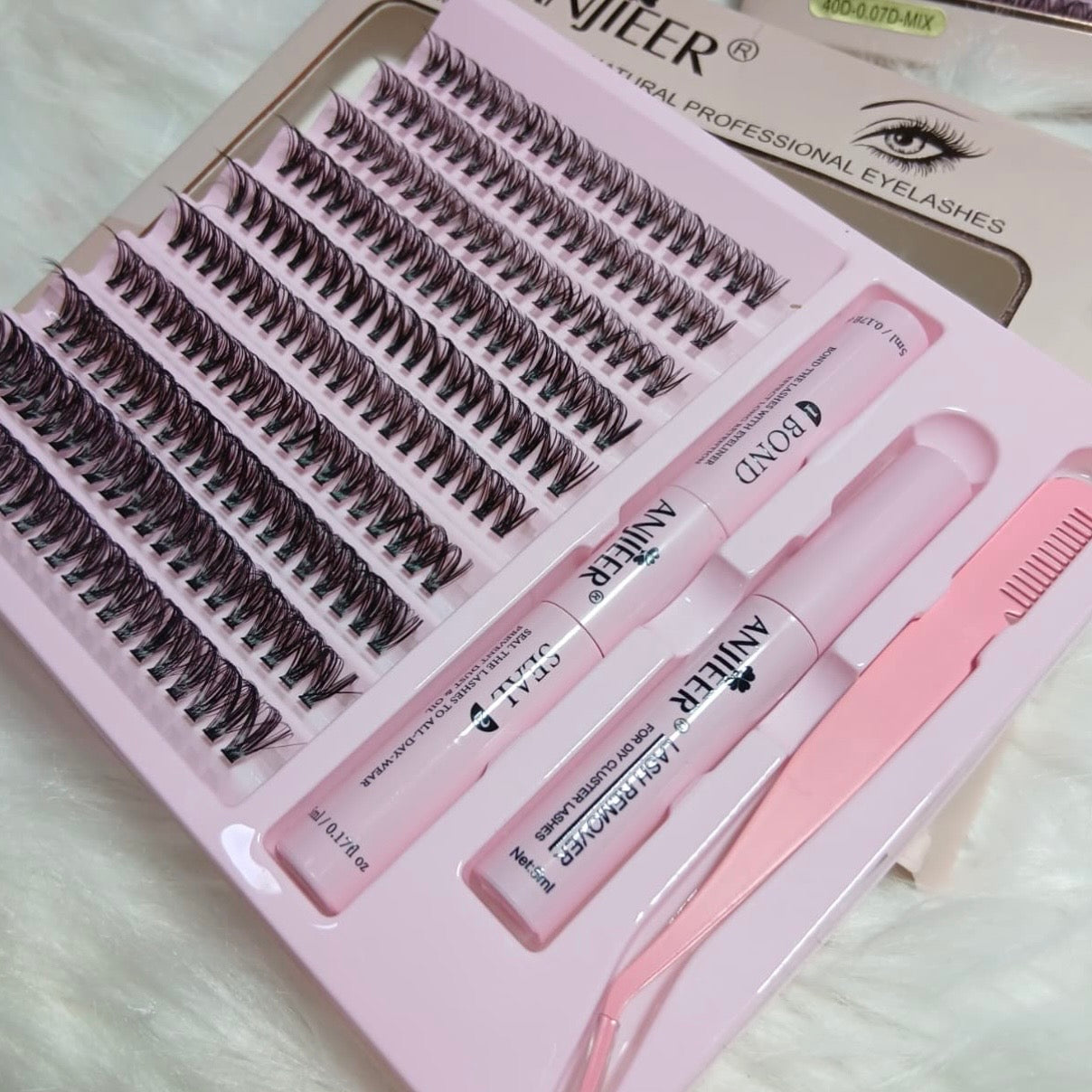 Professional Cluster Eyelashes Kit – Natural Volume Lash Extensions with Applicator Set