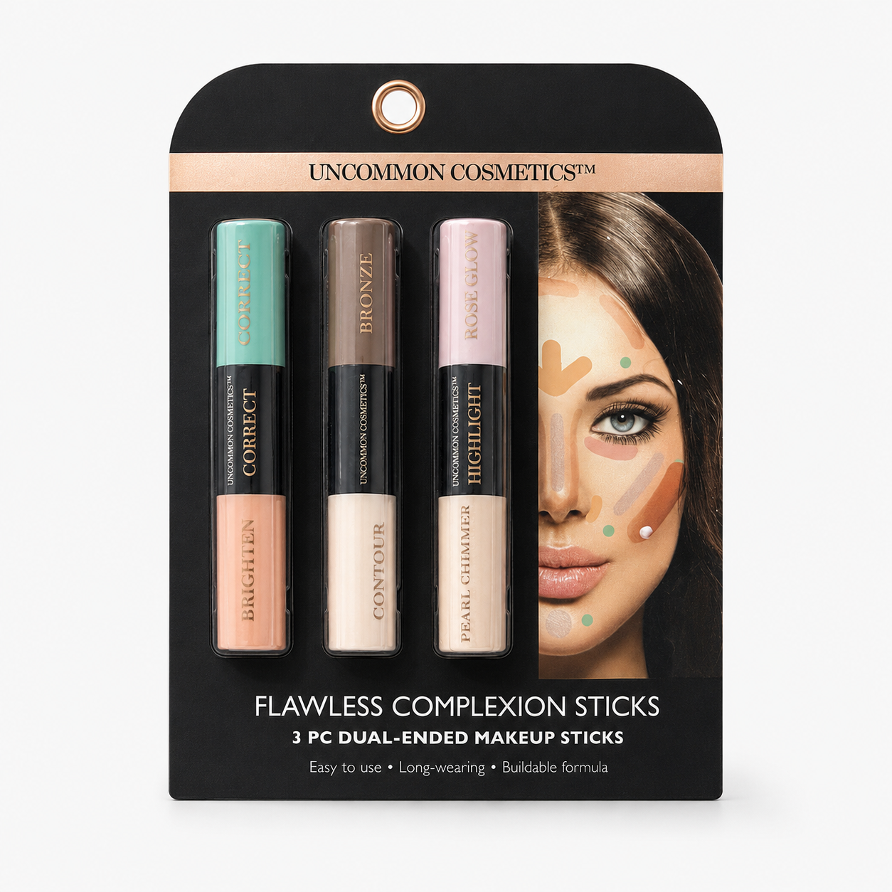 Flawless Complexion Sticks – 3PC Dual-Ended Makeup Kit