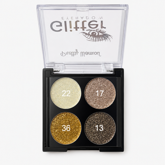Chunky Glitter Eyeshadow Palette – With Built-In Glue Formula